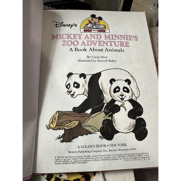 Mickey and Minnie's Zoo Adventures Disney's Learn Vtg Book Series 1st Ed 1990 - Picture 11 of 12